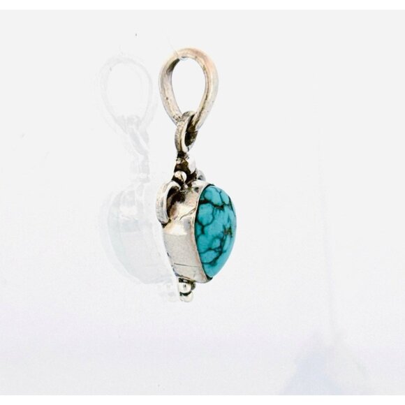 Vintage Style Sterling Silver 925 Turquoise Gemstone Pendant - Boho Chic Jewelry - Picture 2 of 8